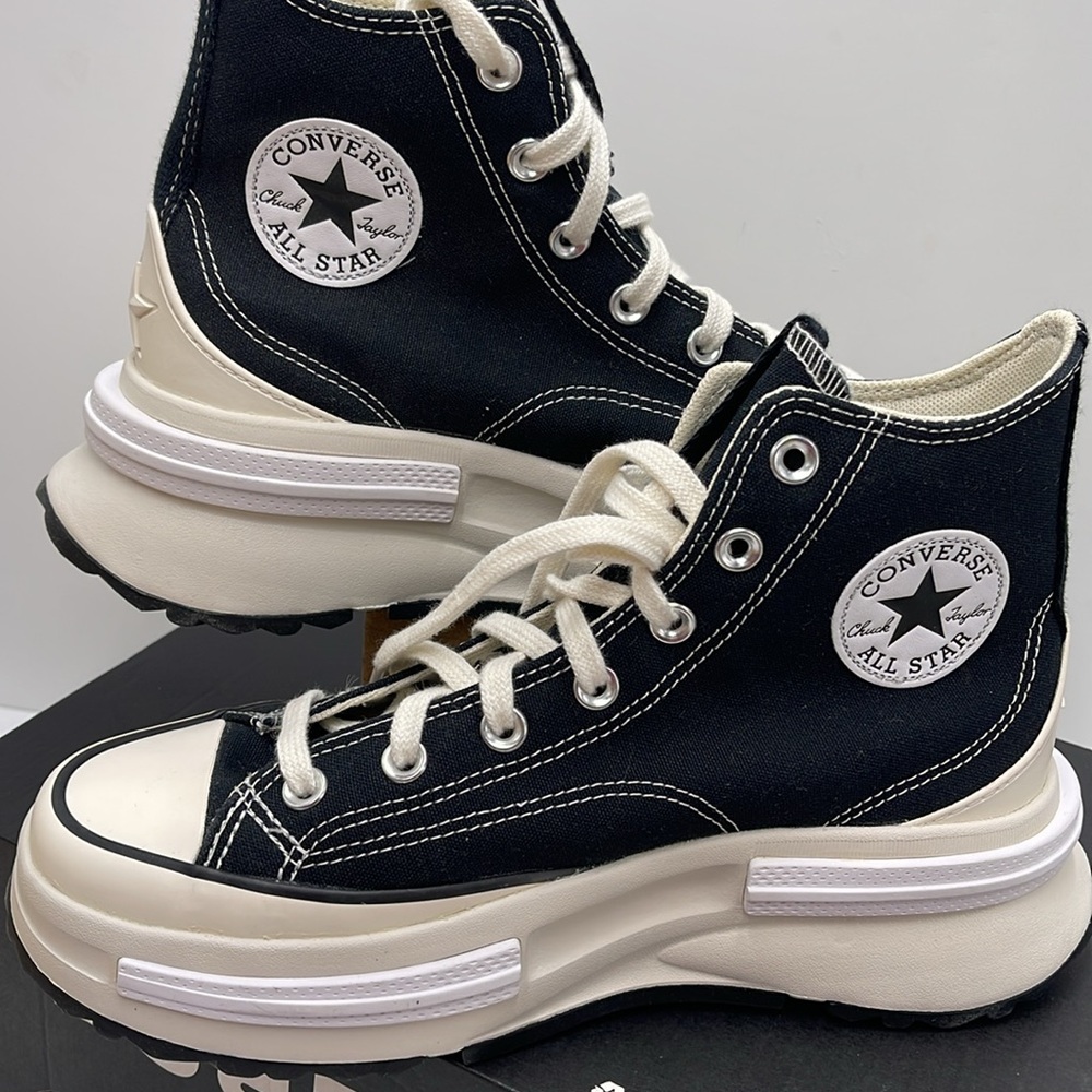 Converse WMNS RUN STAR LEGACY CX HI BLACK/EGRET/WHITE A00869C Platforms Sneakers - Picture 10 of 16